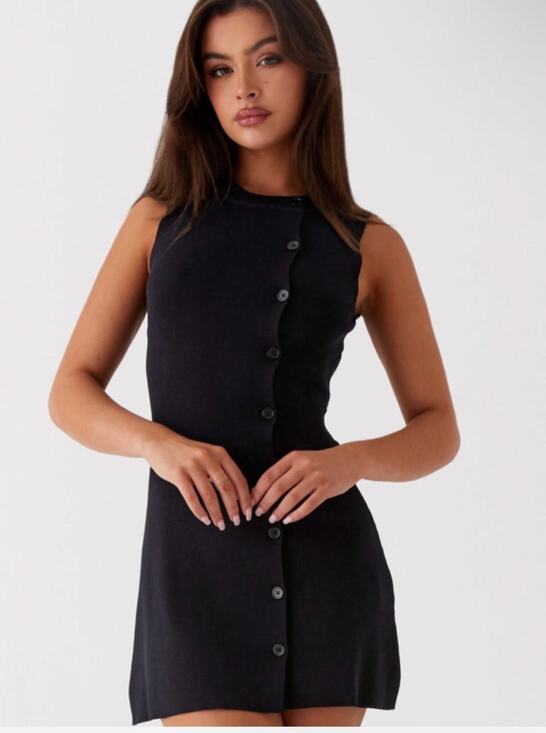 Peppermayo Dresses & Skirts - Peppermayo black mini dress with button detail, size S/M